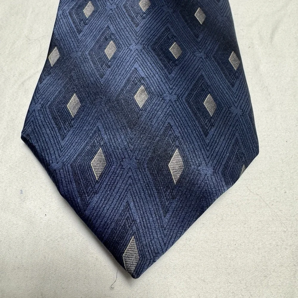 Sabatini 100% Silk Blue Tie With A Diamond Pattern